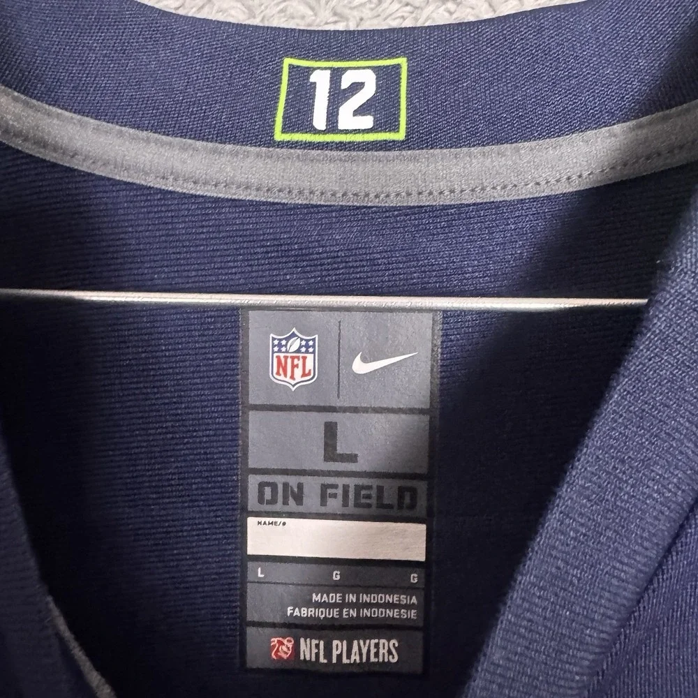 Seattle Seahawks Jersey Mens L Nike On Field Russell Wilson‎ #3 Blue Home